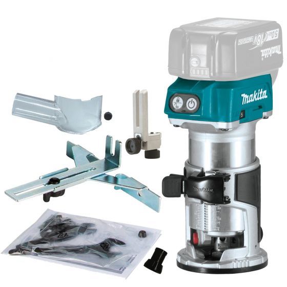 Makita DRT50ZX4 18V Brushless Router/Trimmer - With Trimmer Guides