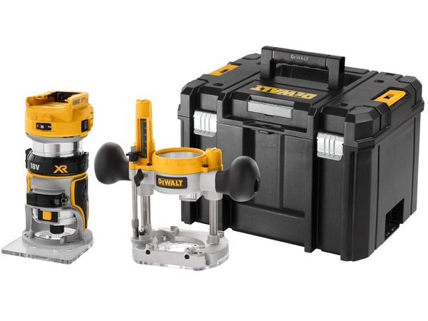DeWalt DCW604NT-XJ 18v XR Li-ion BL Router Bare Unit with Extra Bases