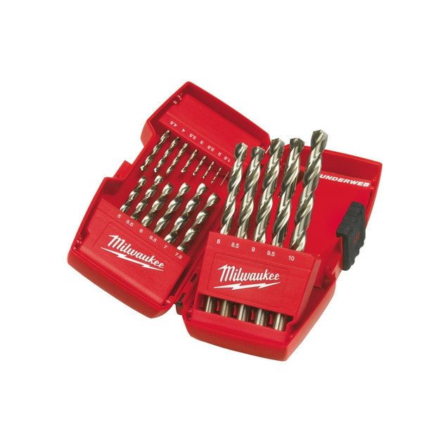 Milwaukee 4932352374 19 Piece Thunderweb HSS-G Metal Drill Bit Set (1mm - 10mm)