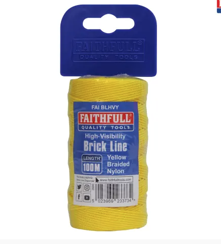 Faithfull FAIBLHVY Hi Vis Nylon Brick Line 105m - Yellow