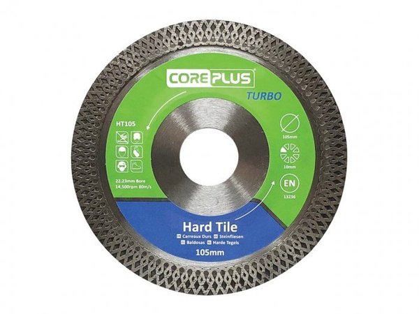 CorePlus HT105 Hard Tile Turbo Diamond Blade 105mm